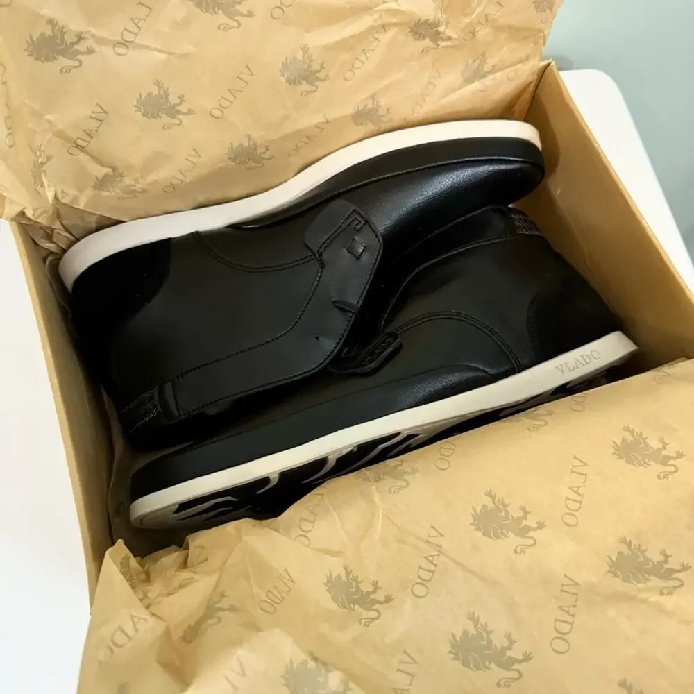 Vlado Men's Black Chukka Genuine Leather Lace Up Ankle Boots Size 12‎ NIB